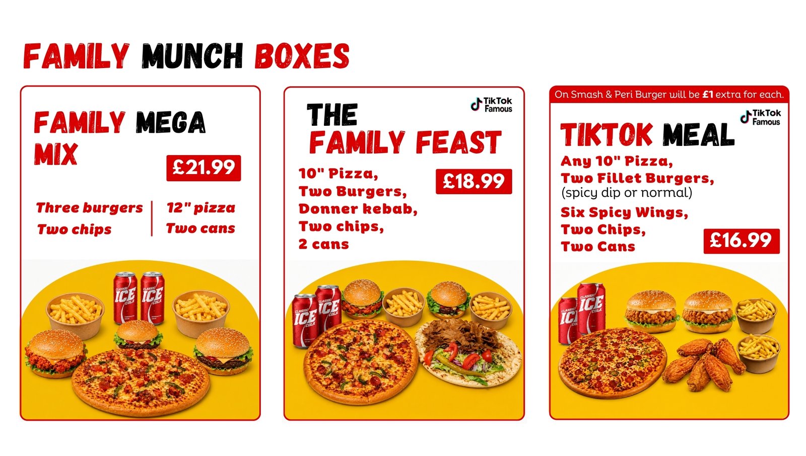 Family Munch Boxes menu